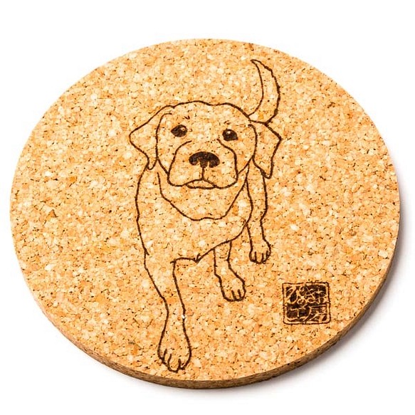 ラブラドール・レトリーバー 犬 グッズ コースター 雑貨 プレゼント ギフト かわいい カワイイ おしゃれ イラスト 1枚目の画像