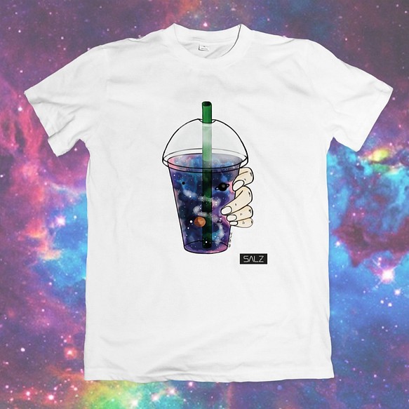 Galaxy Cup Tee 宇宙カップ Tシャツ イラストtシャツ ギャラクシー Tシャツ カットソー Salztokyo 通販 Creema クリーマ ハンドメイド 手作り クラフト作品の販売サイト