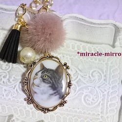 セール！３ＷＡＹ！陶器猫（キジトラ）のバッグチャーム　07011 1枚目の画像