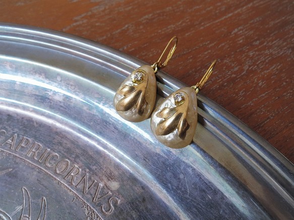 パール＆リーフイヤリング ミリアムハスケル vintage earrings <ER4-1219> 1枚目の画像