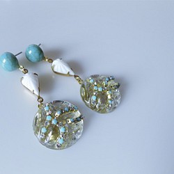 ターコイズ＆アイスドロップピアス vintage earrings tq ice <PE3-0120> 1枚目の画像