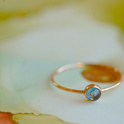 [11月誕生石]倫敦藍托帕石10K圓3戒指 第1張的照片