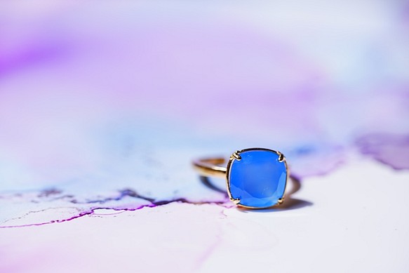 【數量有限】藍玉髓石英戒指 第1張的照片