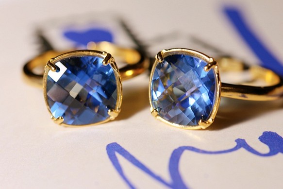 Blue quartz ring 青水晶リング 1枚目の画像