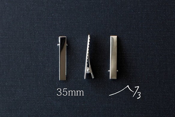 10個 ヘアクリップ 35㎜ ワニ口クリップ 銀 シルバー  髪留め 素材 材料 パーツ ヘヤクリップ 1枚目の画像