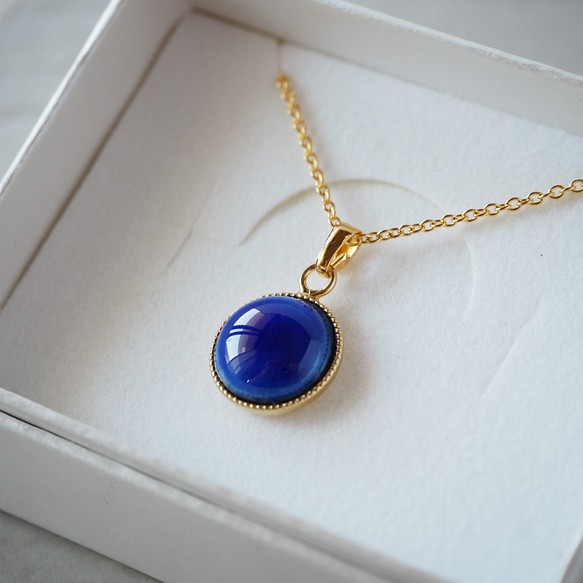 景泰藍洁具Mini Circle Necklace〜blue〜 第1張的照片