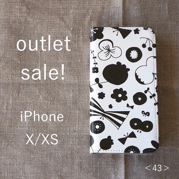 【 outlet sale ! 】iPhone X/XS ＊帯なし手帳型＊スマホケース＜43＞ 1枚目の画像