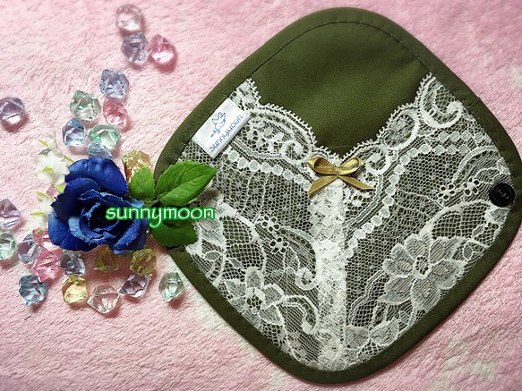 限定カラー☆sunnymoon☆ランジェリータイプの布なぷライナー「fairyオリーブ」 1枚目の画像