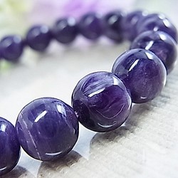 高品質 チャロアイト ロシア産 9㎜ 気品ある紫 シルク模様 天然石