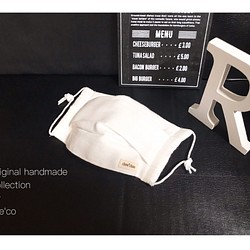 マスク　*.• プリーツマスク　フィルターポケット付き　大人　フリーsize ホワイトカラー　9×17 マスクゴム使用 1枚目の画像