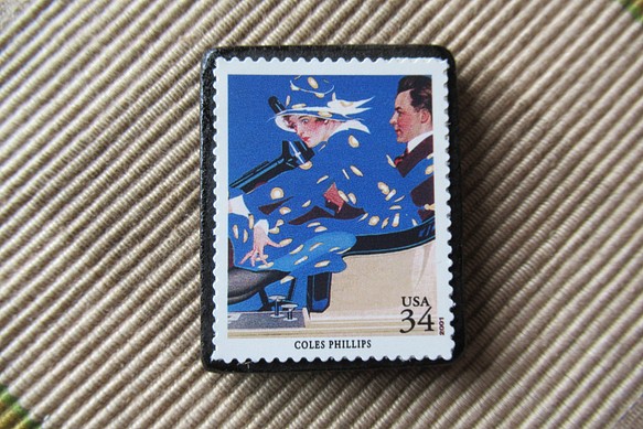 アメリカ　イラスト切手ブローチ 6470 1枚目の画像