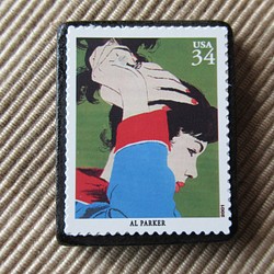 アメリカ　イラスト切手ブローチ 6480 1枚目の画像