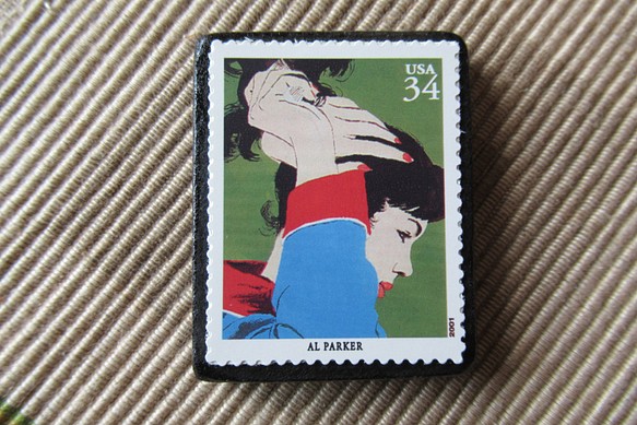 アメリカ　イラスト切手ブローチ 6480 1枚目の画像