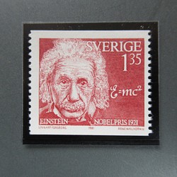 スウエーデン　アインシュタイン切手ブローチ6698 1枚目の画像