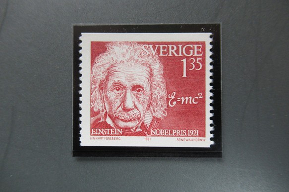 スウエーデン　アインシュタイン切手ブローチ6698 1枚目の画像