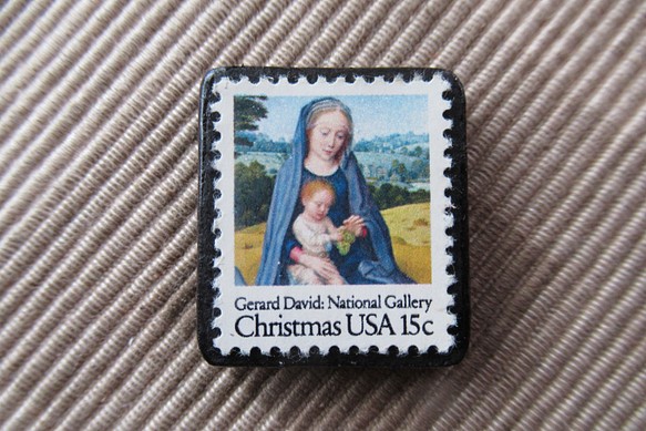 史上一番安い 再販 58％以上節約 アメリカ クリスマス切手ブローチ 492