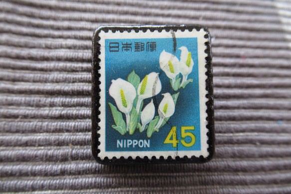 アップサイクル　日本　昭和切手ブローチ6960 1枚目の画像