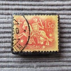 アップサイクル　ポルトガル切手ブローチ7016 1枚目の画像