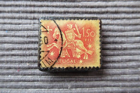 アップサイクル　ポルトガル切手ブローチ7016 1枚目の画像