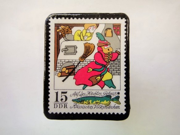 　ドイツ　童話切手ブローチ　981 1枚目の画像