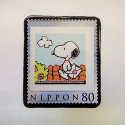 日本　プレミア切手ブローチ993 1枚目の画像