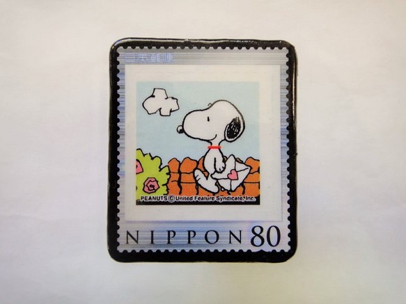 日本　プレミア切手ブローチ993 1枚目の画像