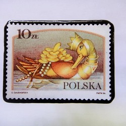ポーランド　切手ブローチ1028 1枚目の画像