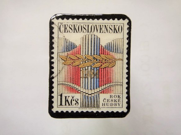 チェコスロバキア　切手ブローチ1146 1枚目の画像