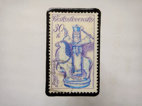 チェコスロバキア　切手ブローチ1163 1枚目の画像