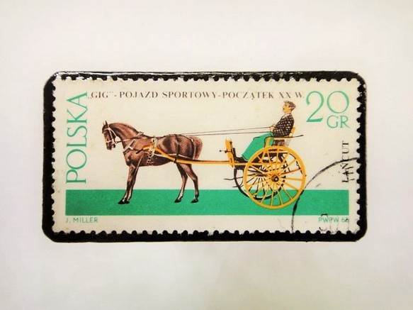 ポーランド馬切手ブローチ1220 1枚目の画像