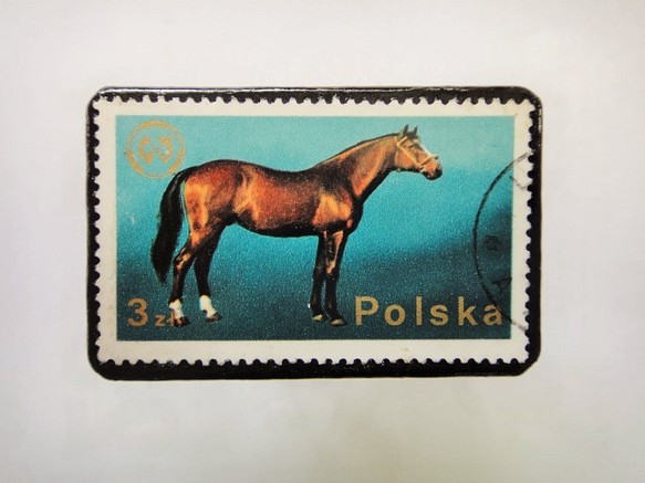 ポーランド馬切手ブローチ1224 1枚目の画像