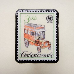 チェコスロバキア　切手ブローチ1241 1枚目の画像