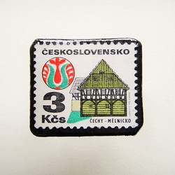 チェコスロバキア　切手ブローチ1292 1枚目の画像