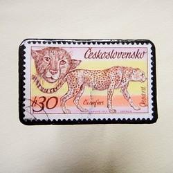 チェコスロバキア　切手ブローチ1297 1枚目の画像
