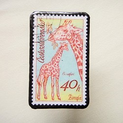 チェコスロバキア　切手ブローチ1299 1枚目の画像