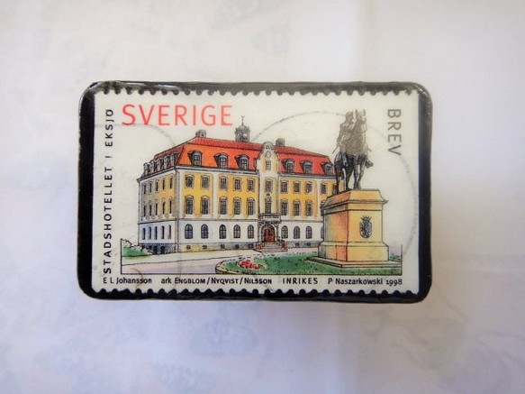 スウエーデン　切手ブローチ1325 1枚目の画像