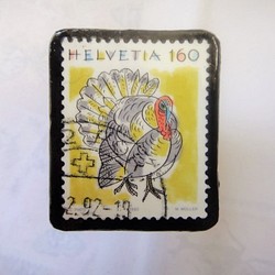 スイス　切手ブローチ1338 1枚目の画像