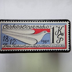 チェコスロバキア　切手ブローチ1381 1枚目の画像