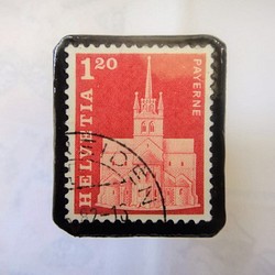スイス　 切手ブローチ1507 1枚目の画像
