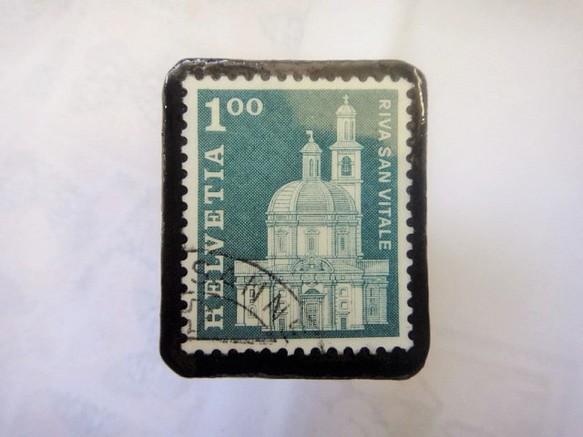 スイス　 切手ブローチ1508 1枚目の画像