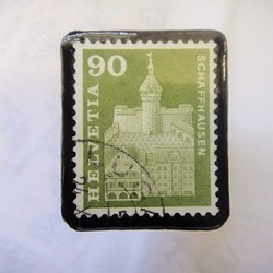スイス　 切手ブローチ1512 1枚目の画像