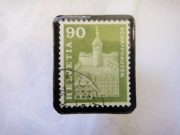 スイス　 切手ブローチ1512 1枚目の画像
