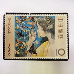 日本　切手ブローチ 1550 1枚目の画像