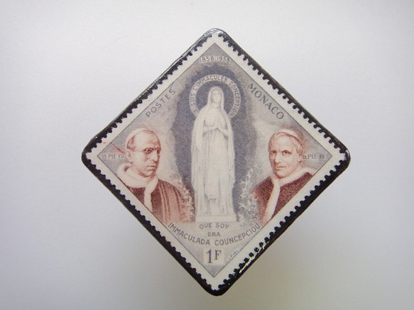 モナコ　クリスマス切手ブローチ1578 1枚目の画像