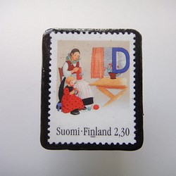 フィンランド　切手ブローチ1637 1枚目の画像