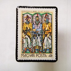 ハンガリー　クリスマス切手ブローチ1730 1枚目の画像