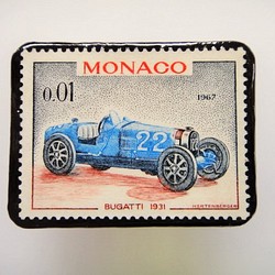 摩納哥經典汽車郵票1853年胸針 第1張的照片