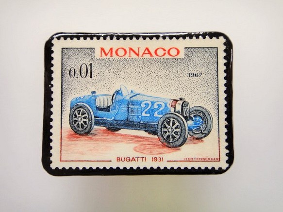 摩納哥經典汽車郵票1853年胸針 第1張的照片