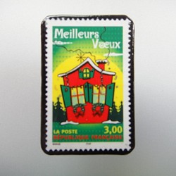 法國聖誕郵票胸針1880 第1張的照片