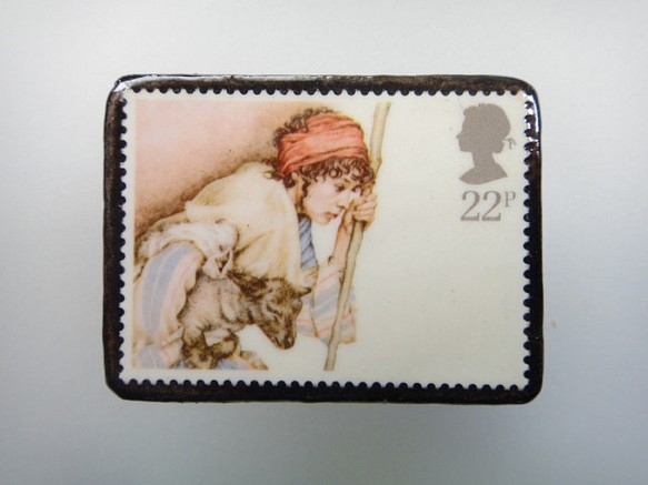 英國聖誕郵票胸針1894年 第1張的照片